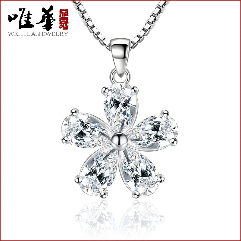Collier pendentif fleur de prunier pour femmes, vente directe d'usine, bijoux