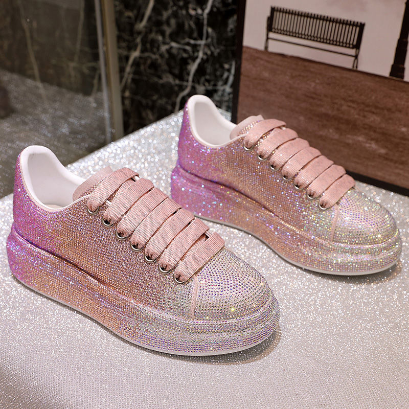 Skor Dam Sport White Shine med Rhinestone Skor