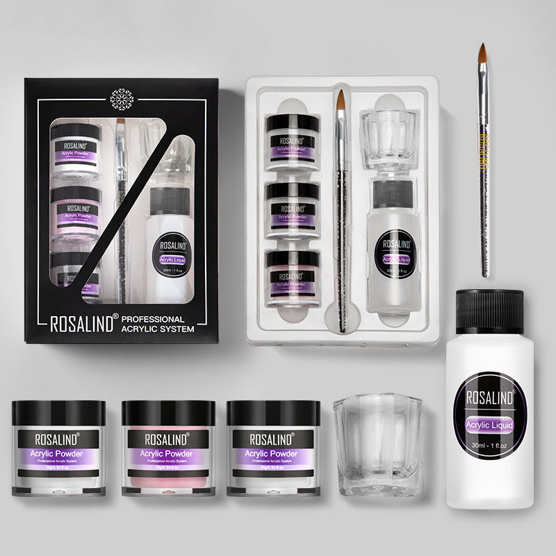 Professional Acrylic Nail System Kit - Complete 6-Piece Set | Extension & Carving Tools