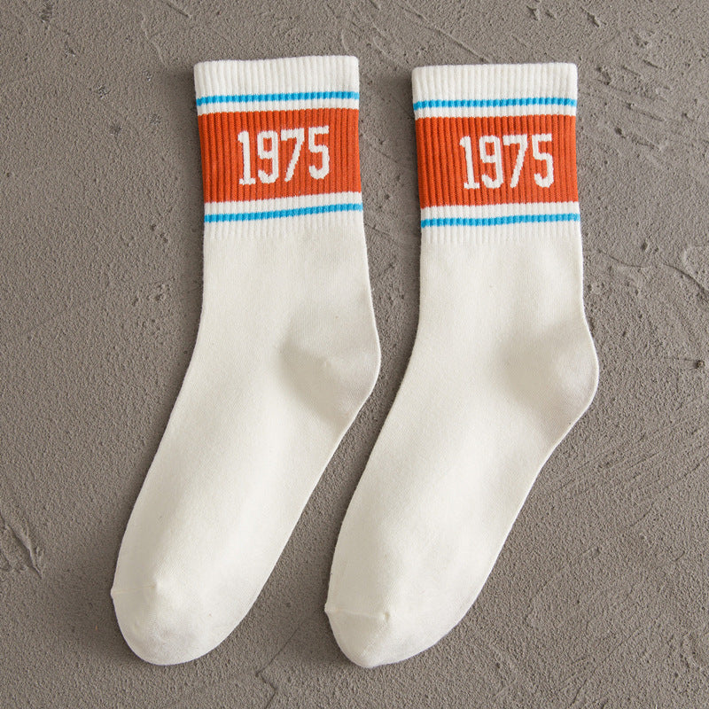Women White Socks Cotton Tube Socks