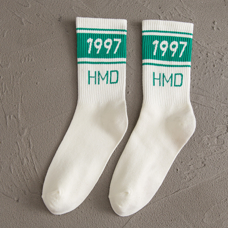 Women White Socks Cotton Tube Socks