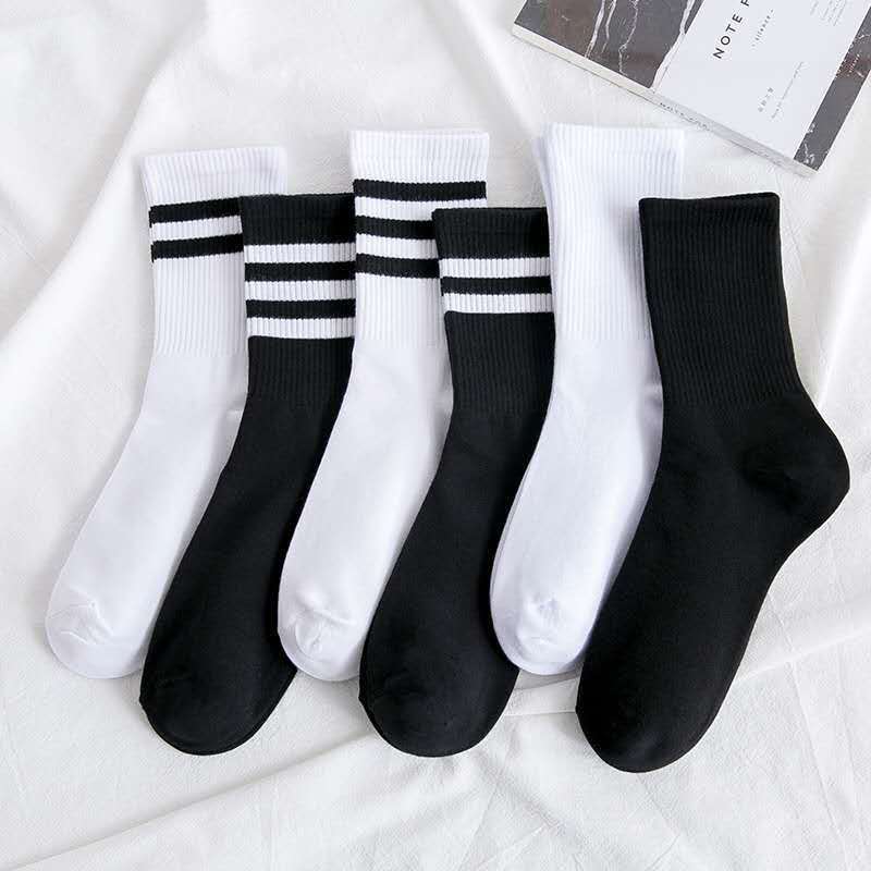 Women White Socks Cotton Tube Socks