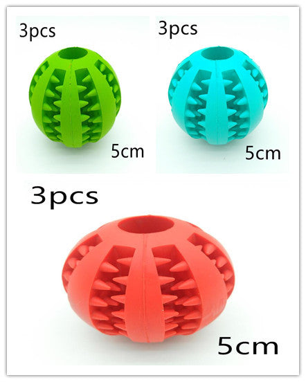 Pet Slow Feeder Dog Toy - Cute Fun Rubber Ball for Dental Care