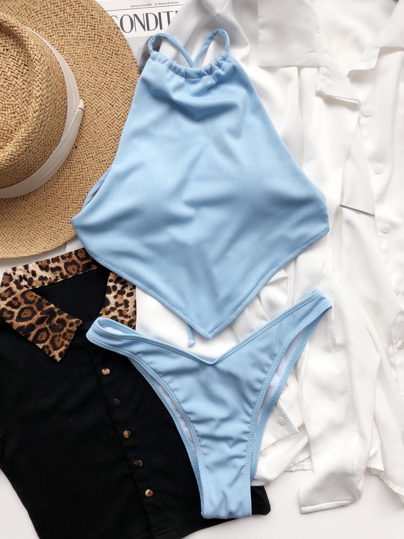 Professional Small Swimwear Sexy Bikini - Nylon Polyester (82% Content, S-L, High Waist Quick-Drying, European American, Multi-Sport)