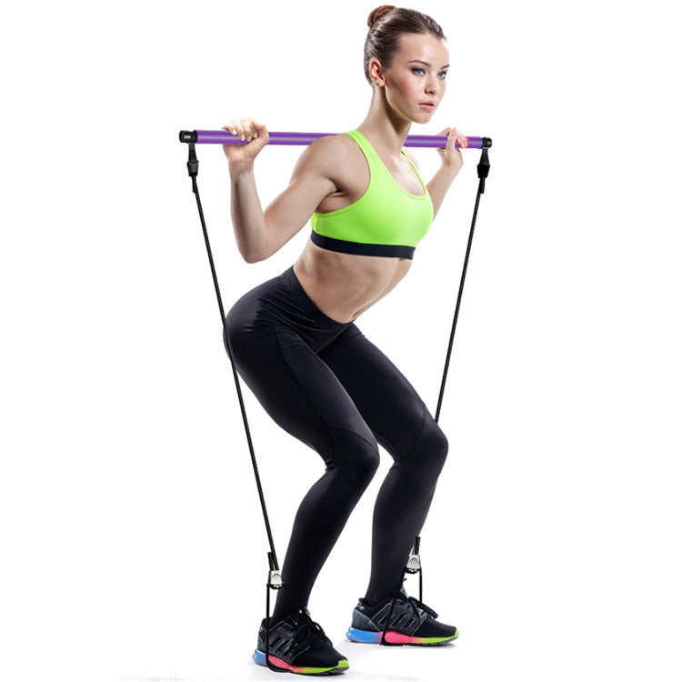 Pilates Bar, Yoga Bar, Fitness Body, Yoga, Bantning, Pilates Bar, Spänningsbar, Multifunktionell mag- och bröst expander