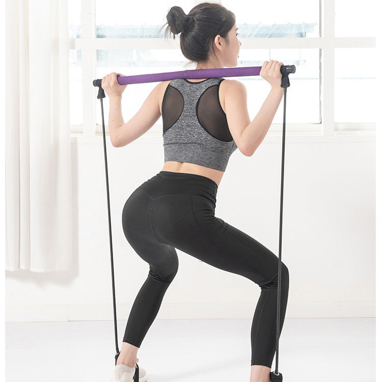 Pilates Bar, Yoga Bar, Fitness Body, Yoga, Bantning, Pilates Bar, Spänningsbar, Multifunktionell mag- och bröst expander