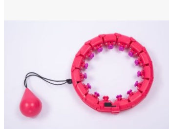Professional Adjustable Smart Hula Hoop - ABS No-Fall Technology (18/21/24 Knots, Pink/Purple)
