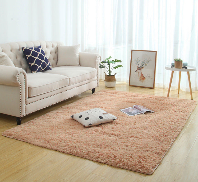 Tapis Shaggy en peluche soyeux et moelleux, décoration moderne pour la maison