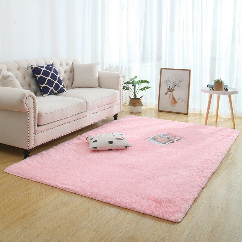 Tapis Shaggy en peluche soyeux et moelleux, décoration moderne pour la maison