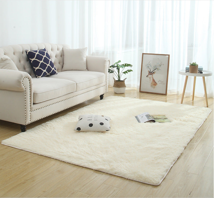 Tapis Shaggy en peluche soyeux et moelleux, décoration moderne pour la maison