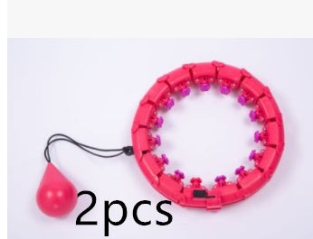 Professional Adjustable Smart Hula Hoop - ABS No-Fall Technology (18/21/24 Knots, Pink/Purple)