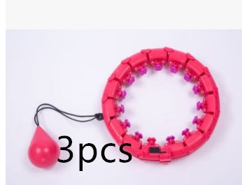 Professional Adjustable Smart Hula Hoop - ABS No-Fall Technology (18/21/24 Knots, Pink/Purple)