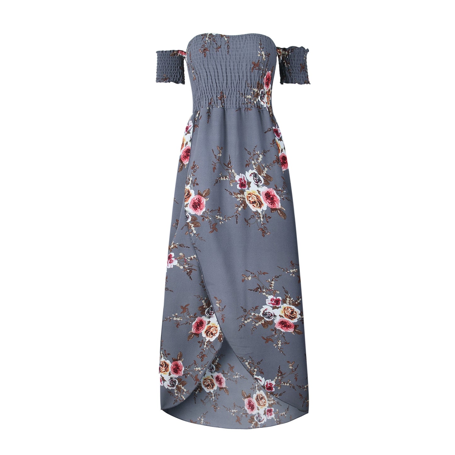 Boho style long klänning kvinnor Off axel strand sommar klänningar