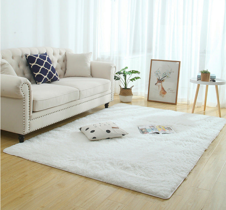 Tapis Shaggy en peluche soyeux et moelleux, décoration moderne pour la maison