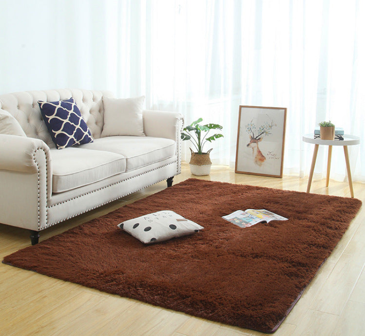 Tapis Shaggy en peluche soyeux et moelleux, décoration moderne pour la maison