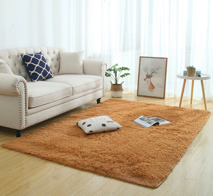 Tapis Shaggy en peluche soyeux et moelleux, décoration moderne pour la maison