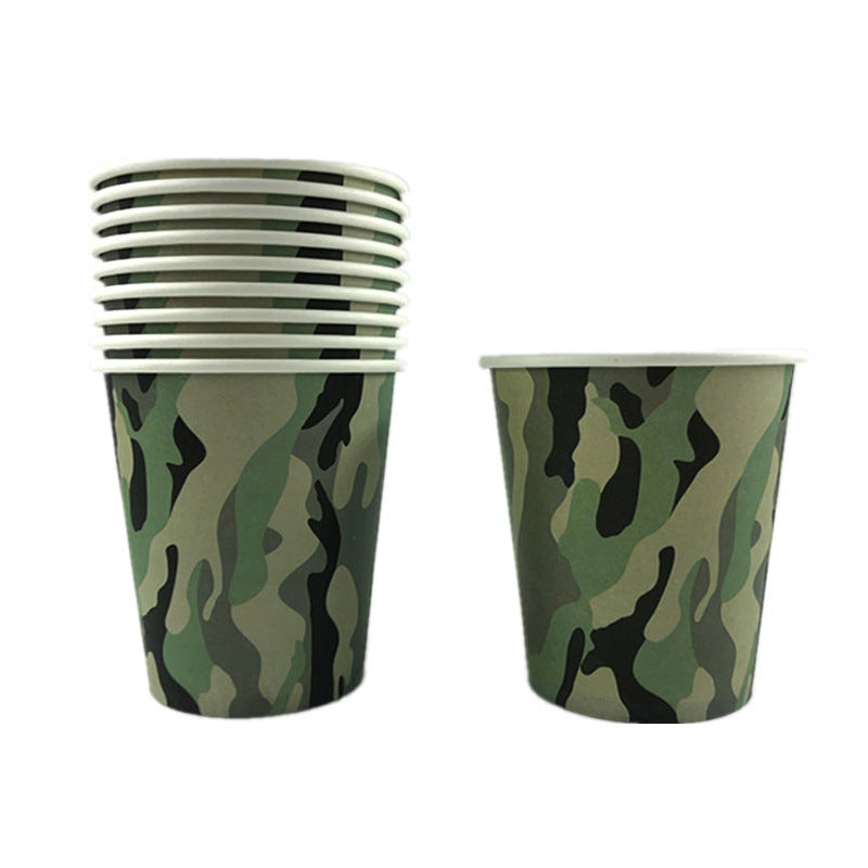 Ensemble de vaisselle de fête de Camouflage, assiettes en papier décoratives, gobelets en papier, serviettes en papier