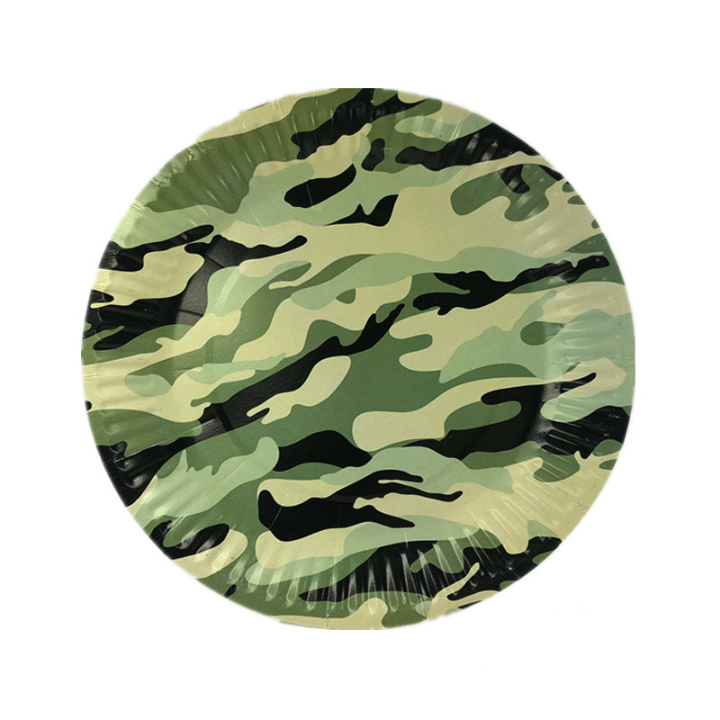 Ensemble de vaisselle de fête de Camouflage, assiettes en papier décoratives, gobelets en papier, serviettes en papier