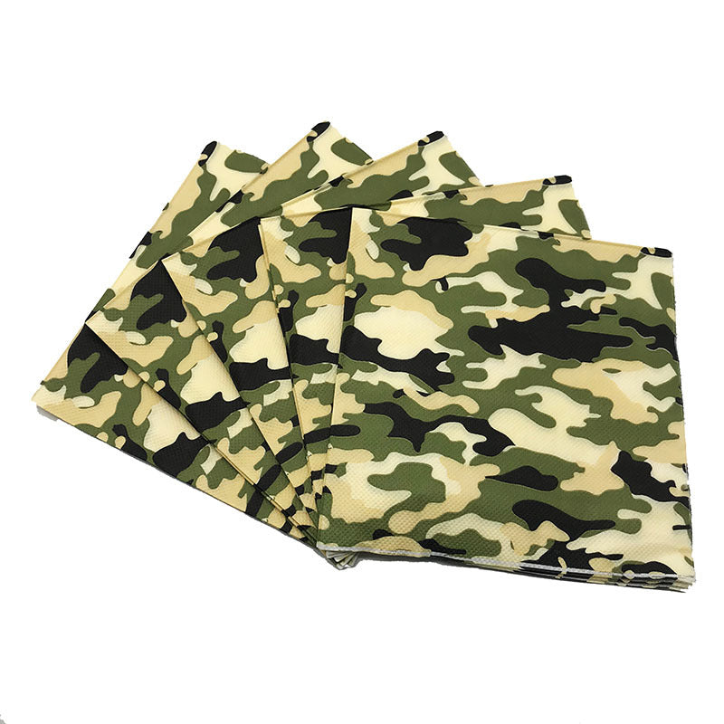 Ensemble de vaisselle de fête de Camouflage, assiettes en papier décoratives, gobelets en papier, serviettes en papier