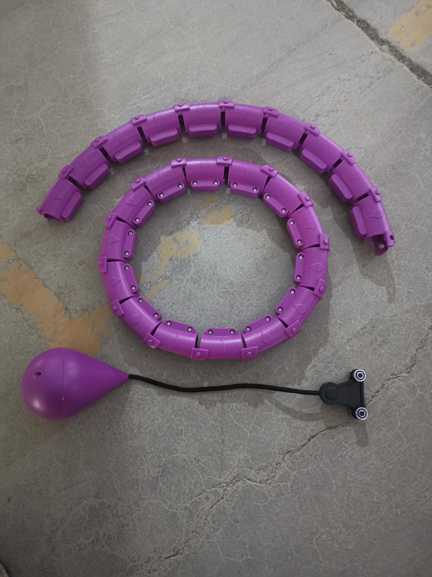 Professional Adjustable Smart Hula Hoop - ABS No-Fall Technology (18/21/24 Knots, Pink/Purple)