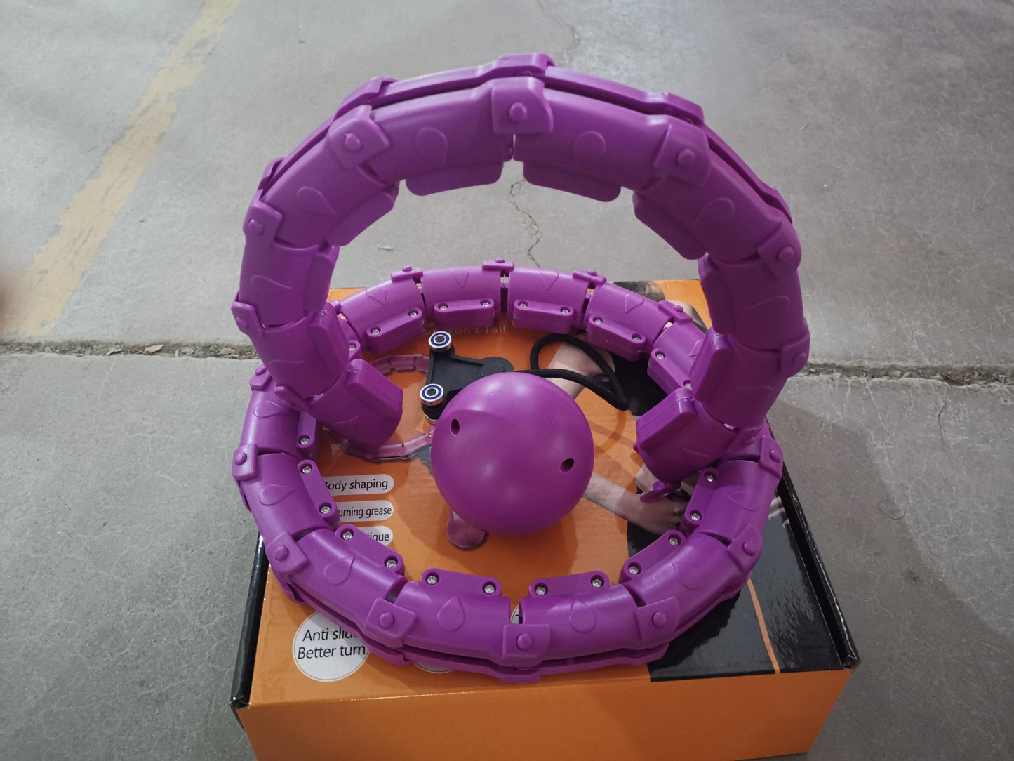 Professional Adjustable Smart Hula Hoop - ABS No-Fall Technology (18/21/24 Knots, Pink/Purple)
