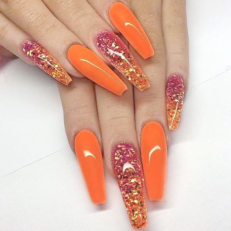 Professional Long Ballet Water Drop Nails - JP1171-B3 to JP1372-B1 | 24 Pieces Glue Style