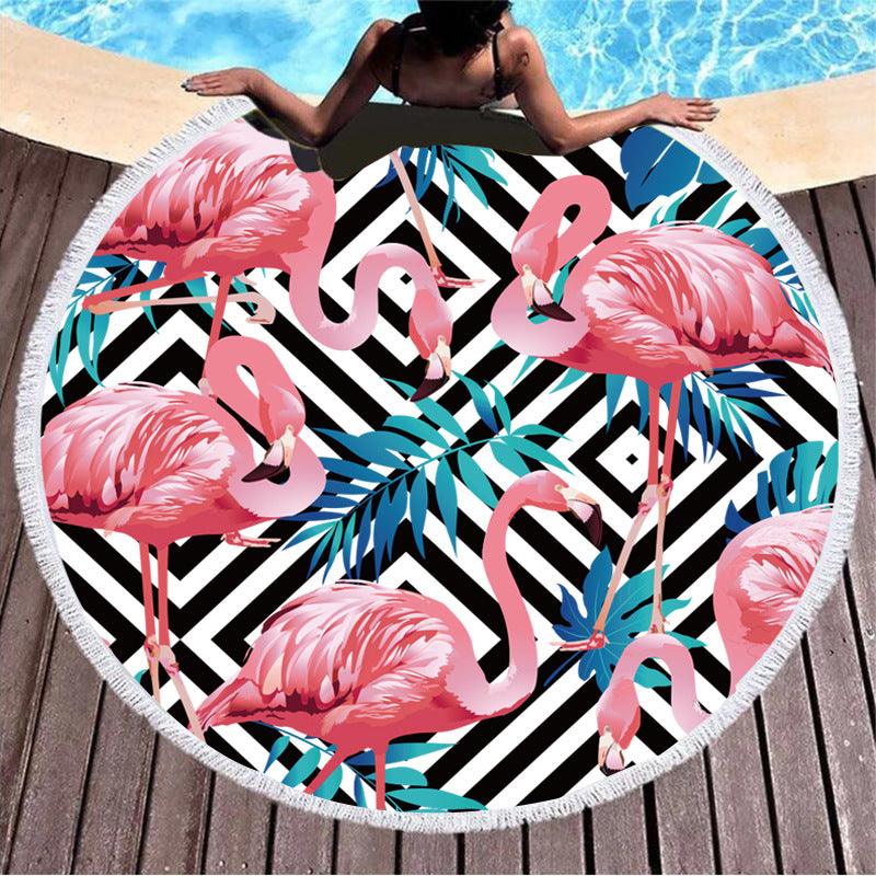 Serviette de plage ronde imprimée