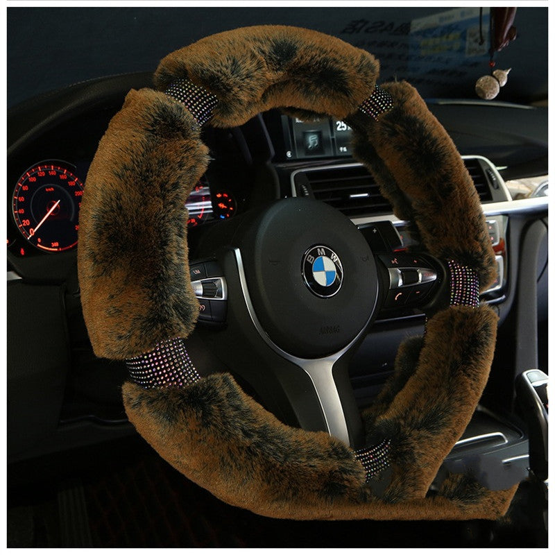 Bilrattskydd Vinterplysch rattskydd Korea Diamond Fashion Söt handtagsskydd Biltillbehör