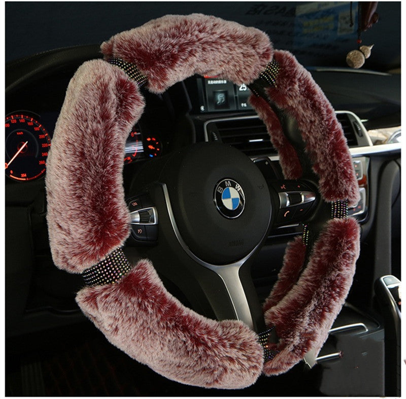Bilrattskydd Vinterplysch rattskydd Korea Diamond Fashion Söt handtagsskydd Biltillbehör