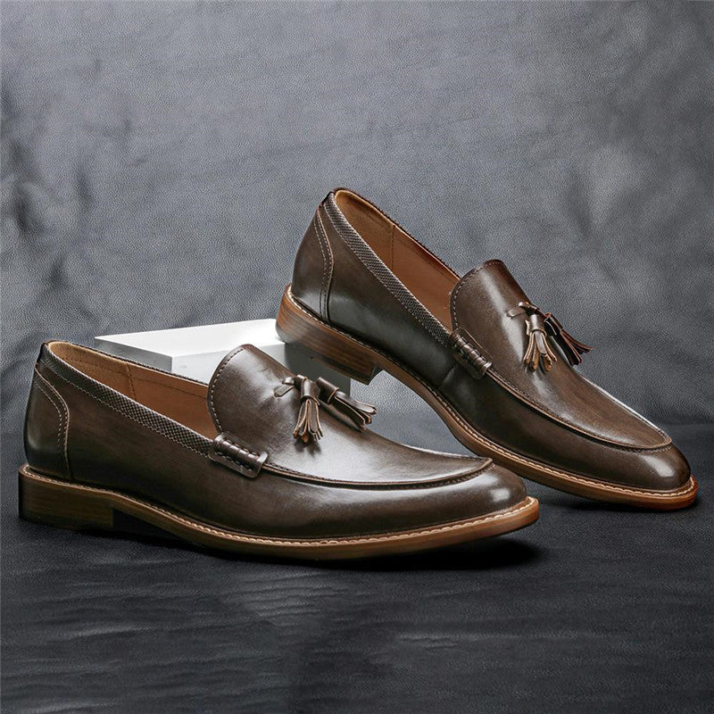 Män Casual Skor Läder Loafers Business Dress Formell Skor