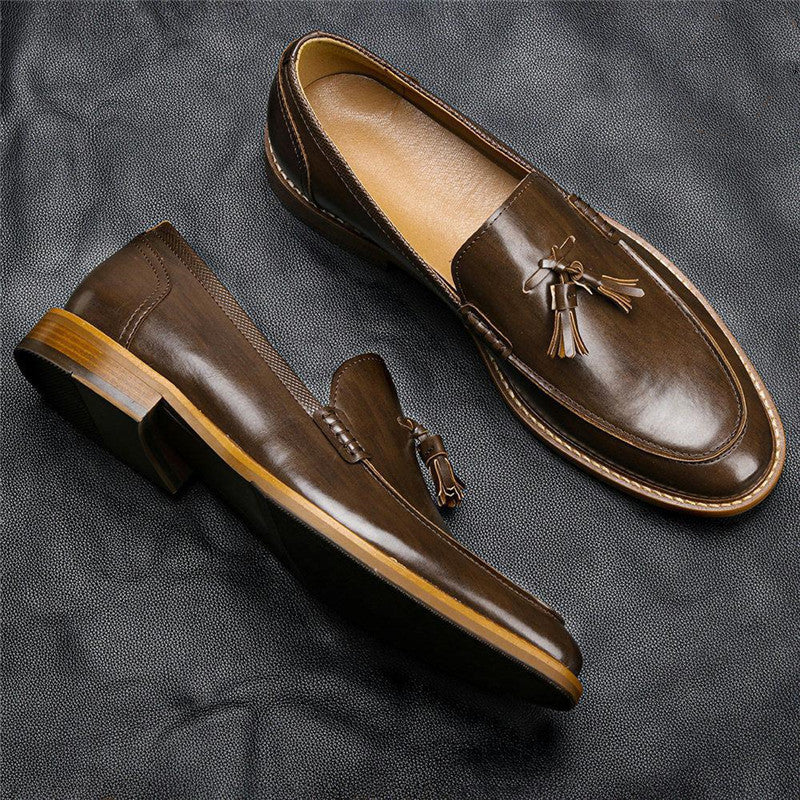 Män Casual Skor Läder Loafers Business Dress Formell Skor