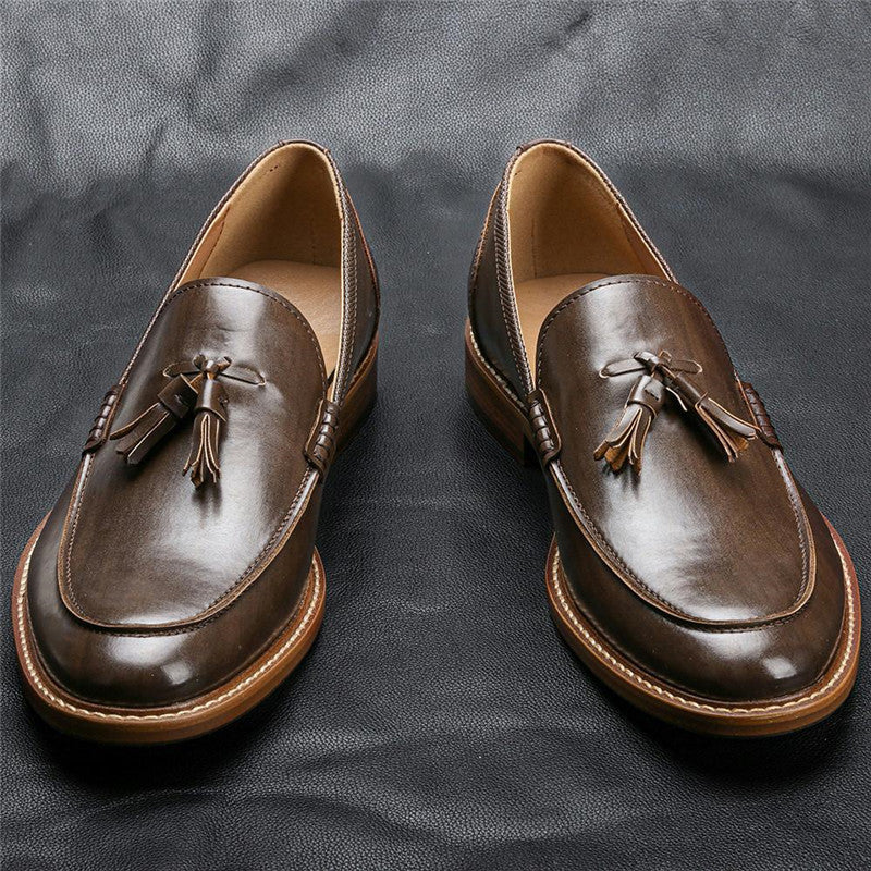 Män Casual Skor Läder Loafers Business Dress Formell Skor