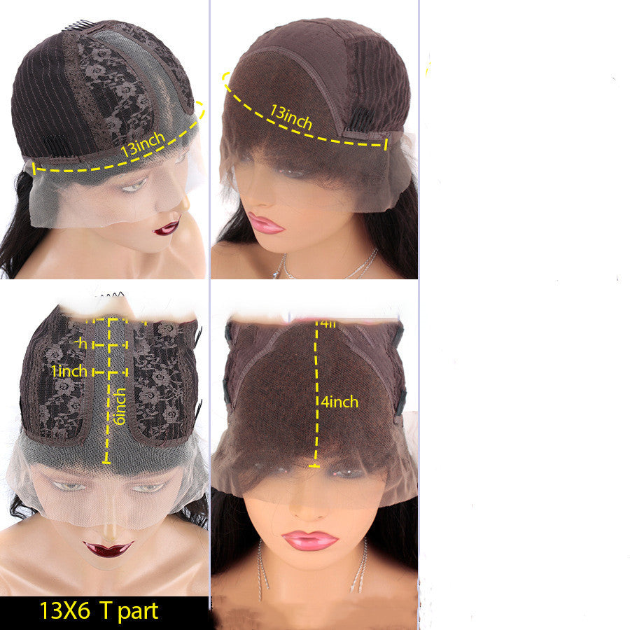 Real Human Hair Gradient Front Spets Huvudbonader