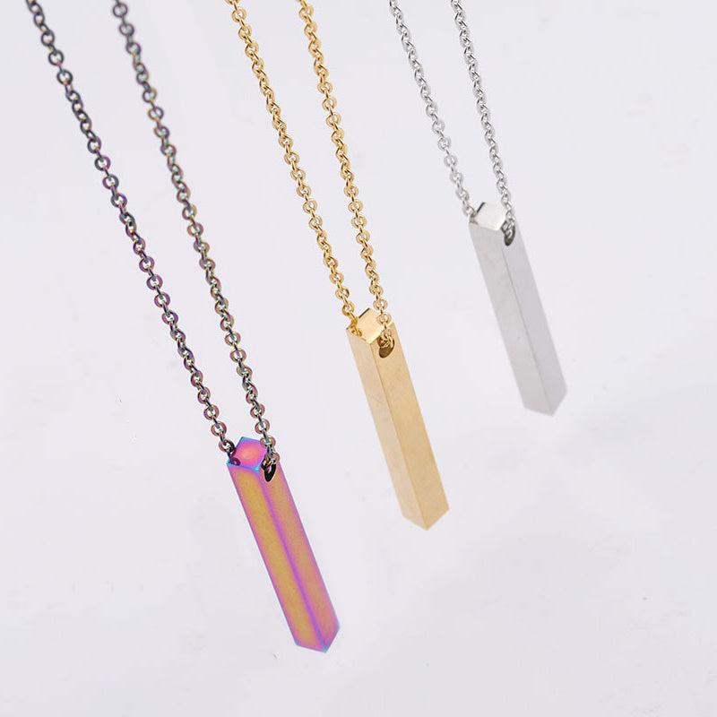 Fashion Simple Pendant Necklace for Men Women Stainless Steel Geometric Interlocking Chain Choker Male Jewelry Accessories Gifts