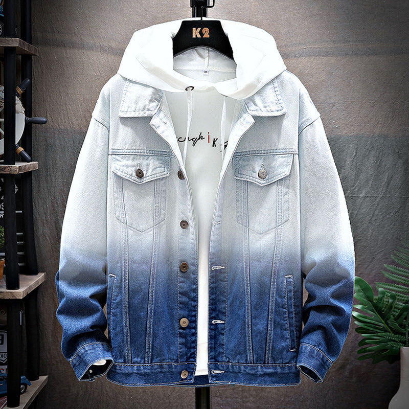 Veste en jean pour hommes, veste ample, vêtements d'étudiant pour hommes