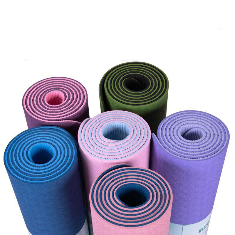Yogamatta Tvåfärgad 6Mm Posture Line Yogamatta Fitnessmatta