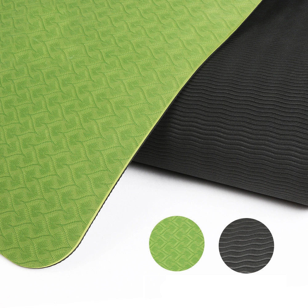 Yogamatta Tvåfärgad 6Mm Posture Line Yogamatta Fitnessmatta