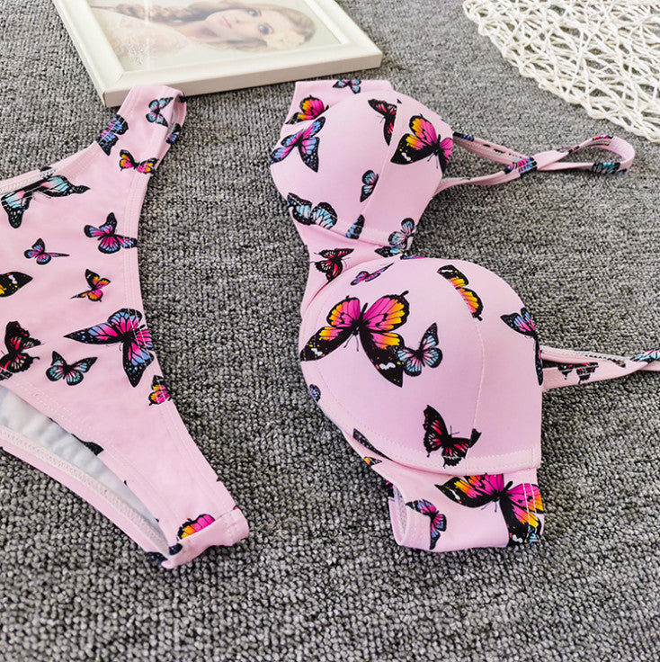 Bikini Sexy imprimé papillon, maillot de bain pour femmes, sac rigide de haute qualité