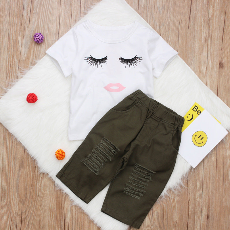 Pudcoco Girl Set 6M-4Y - Kid Baby Girls Eyelash Tops T-shirt Pants Leggings Outfits Set Clothes