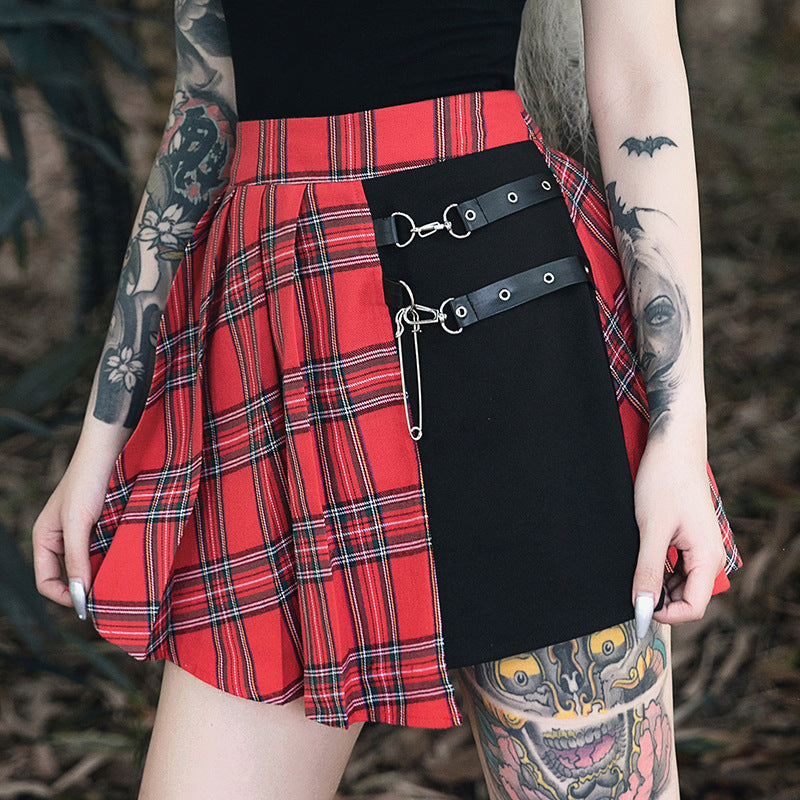 Jupe courte plissée gothique jupe femme