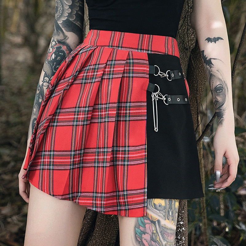 Jupe courte plissée gothique jupe femme