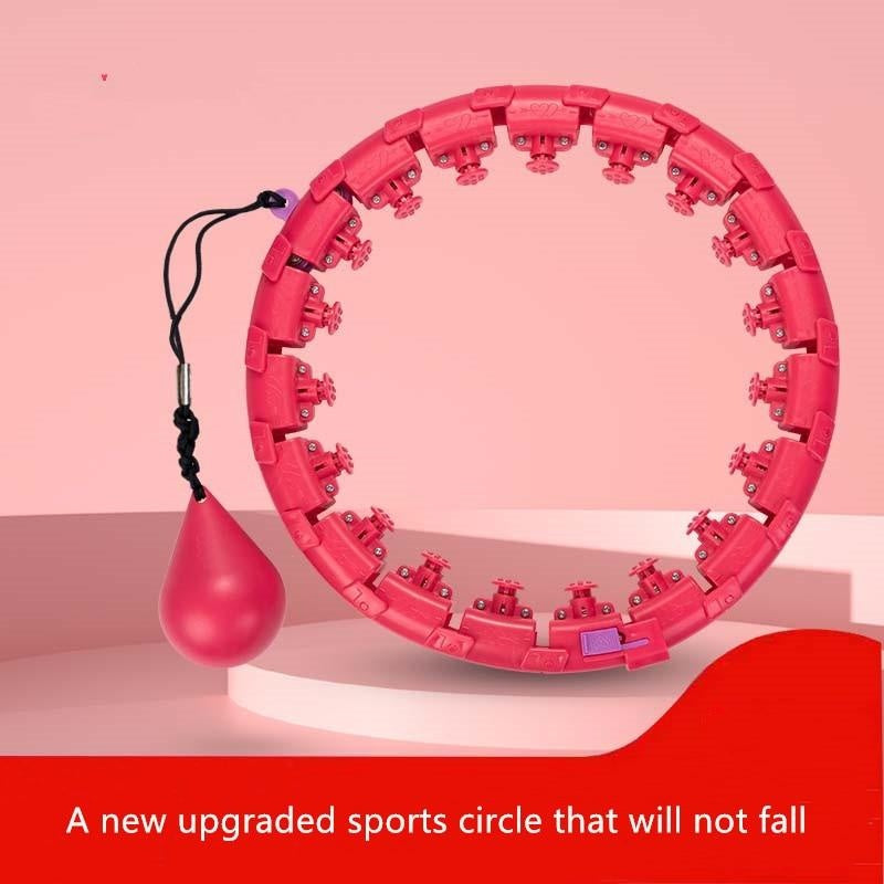 Professional Adjustable Smart Hula Hoop - ABS No-Fall Technology (18/21/24 Knots, Pink/Purple)