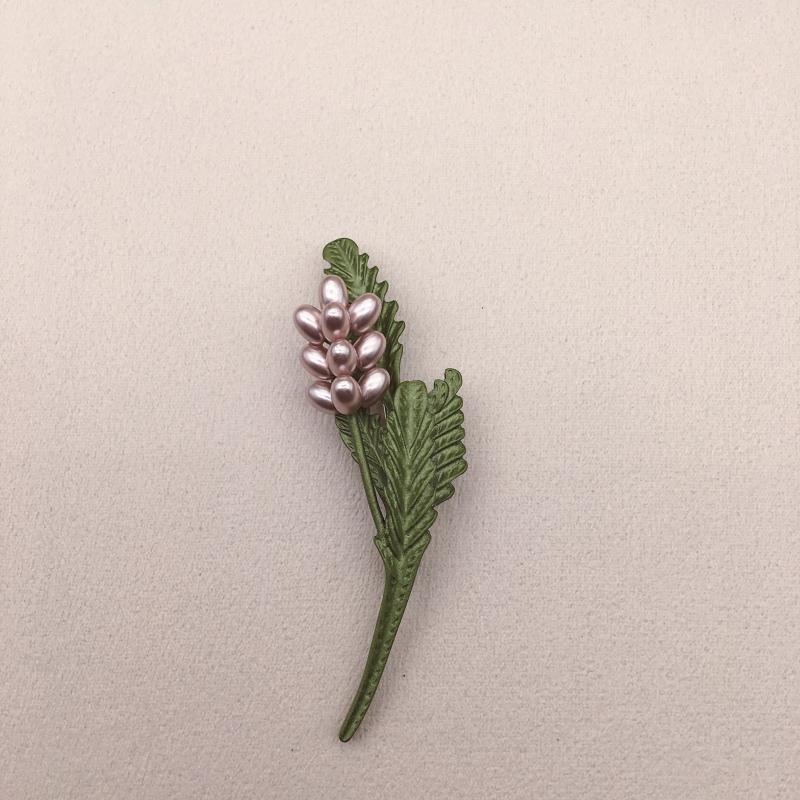 Avokado Grön konst Liten Fresh Pearl Leaf Brosch