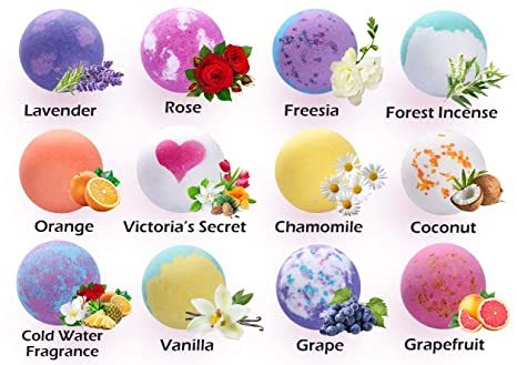 Bath Bombs Gift Set - 14 Piece Explosive Salt Ball Collection with Various Scents for Women