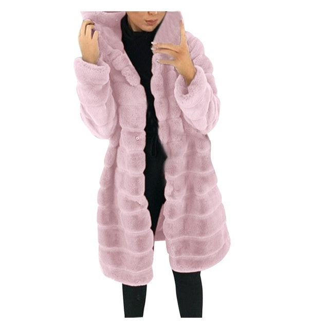 Veste hiver blanc grandes vestes solides pour femmes manteau Long
