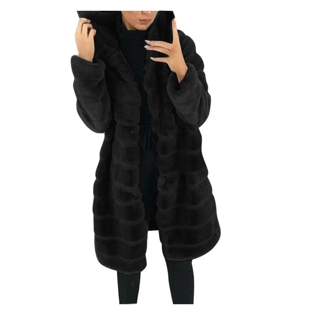 Veste hiver blanc grandes vestes solides pour femmes manteau Long
