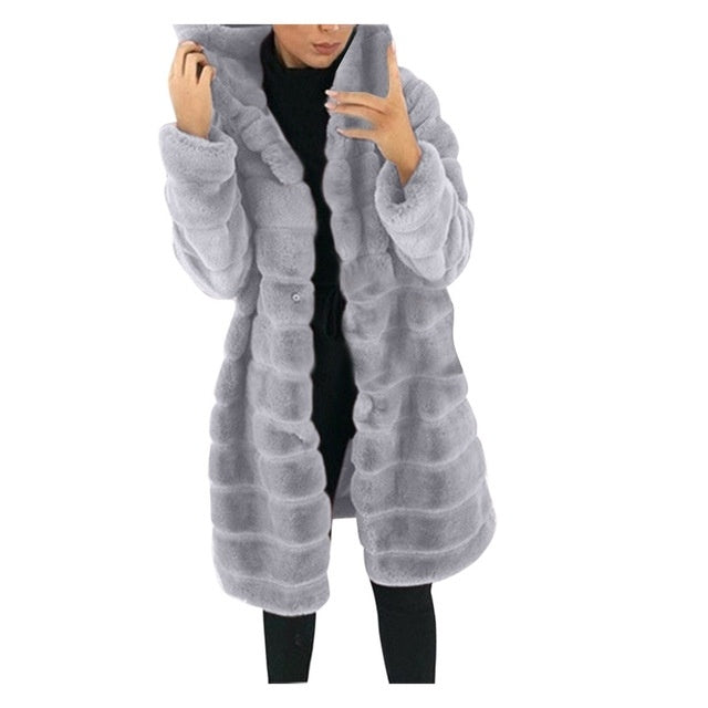 Veste hiver blanc grandes vestes solides pour femmes manteau Long