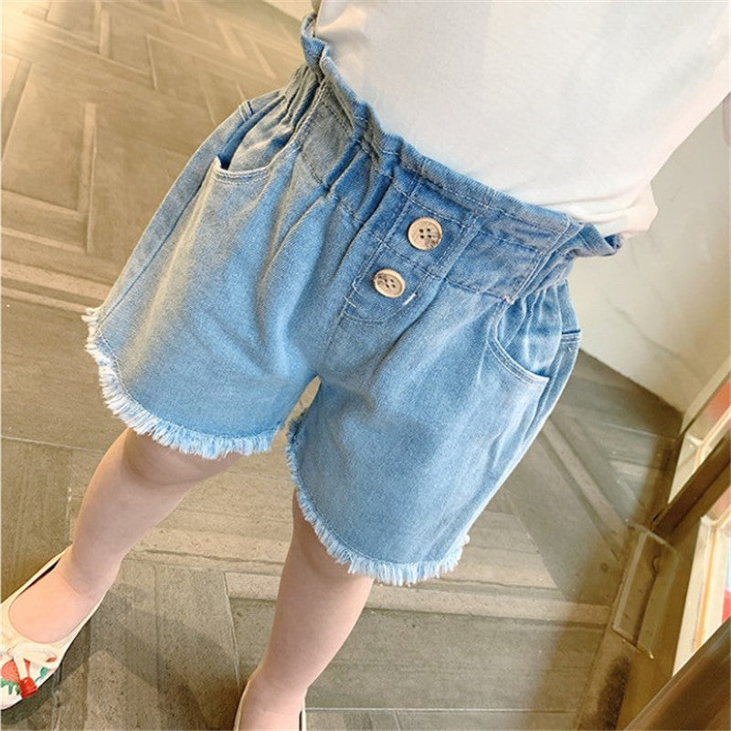 Robe d'été coréenne en Denim pour filles, taille haute, bourgeon floral, pantalons chauds, nouvelle collection