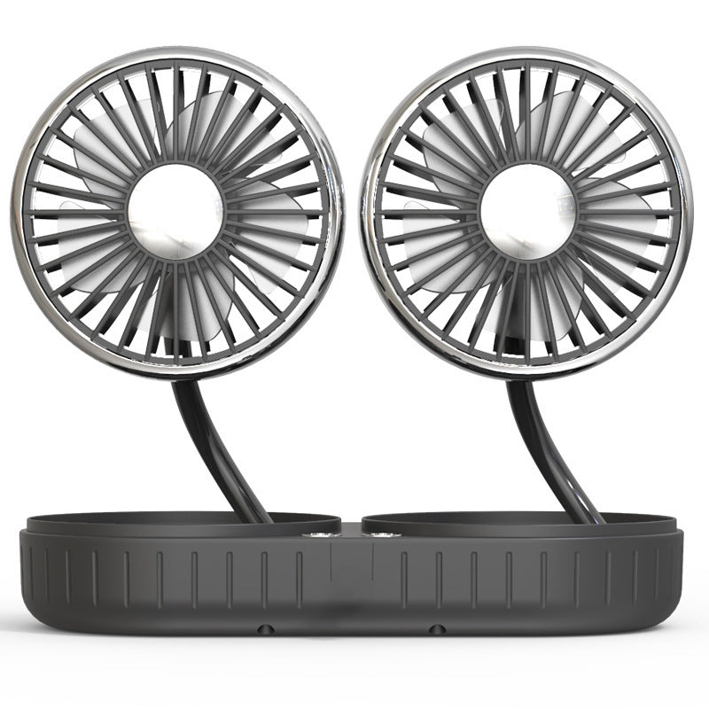 Dual Head USB Car Fan - Creative Interior Cooling Fan with Flexible Hose
