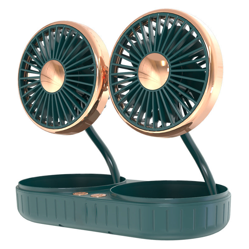 Dual Head USB Car Fan - Creative Interior Cooling Fan with Flexible Hose